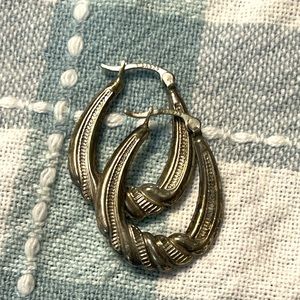 Silver hooped earrings